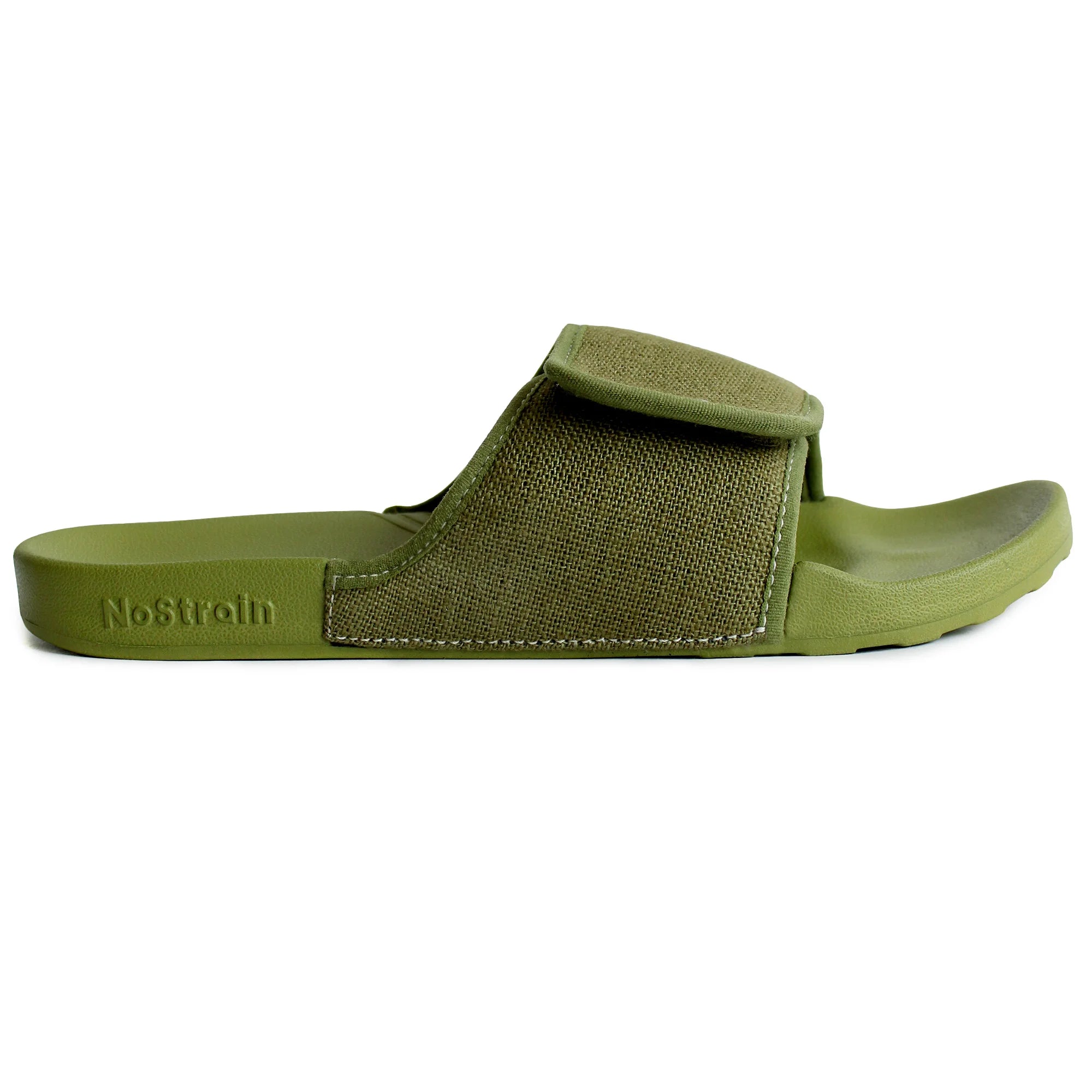 Look effortlessly cool in Men's Olive Green Linen Sugar Sliders, perfect for any adventure.