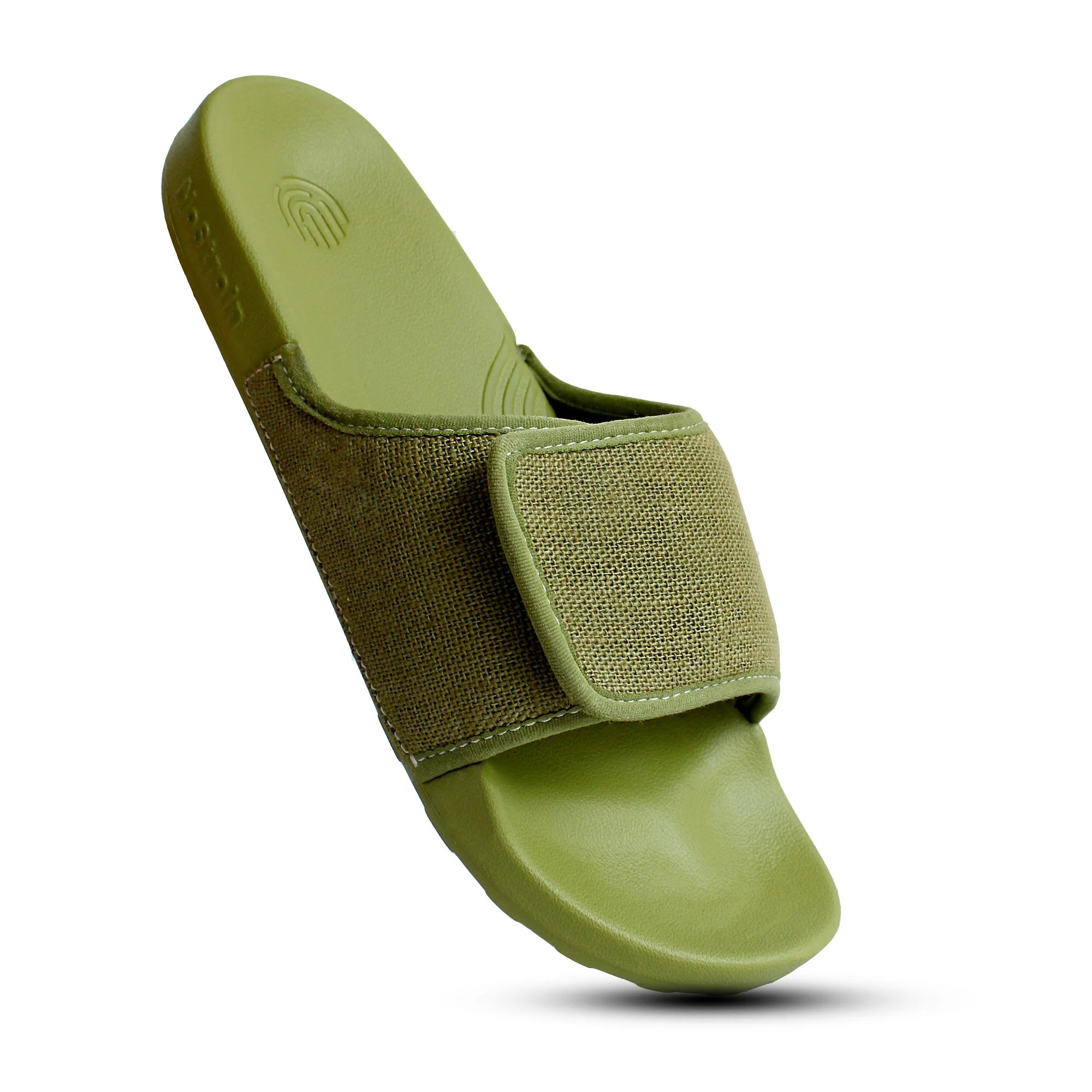 Enjoy outdoor comfort with Men's Olive Green Linen Sugar Sliders, designed for versatility.