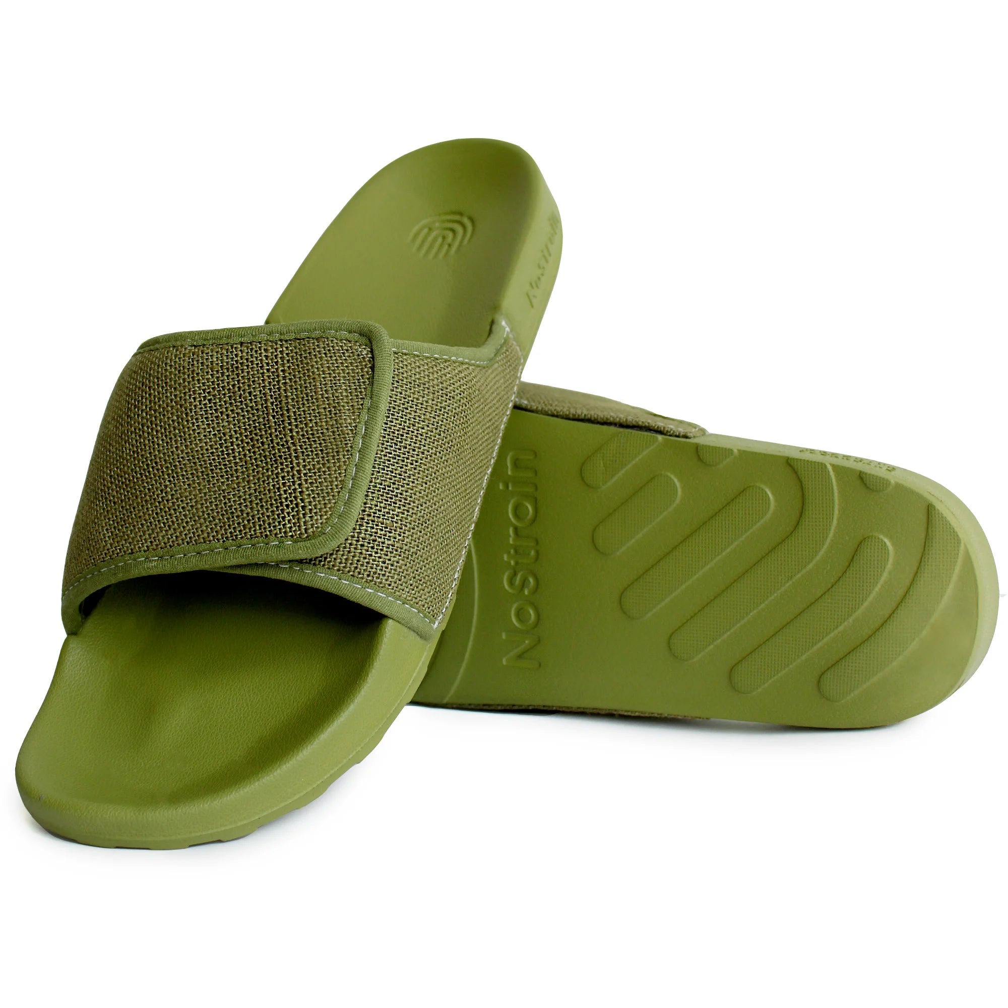 Make a statement with Men's Olive Green Linen Sugar Sliders, blending fashion with comfort seamlessly.