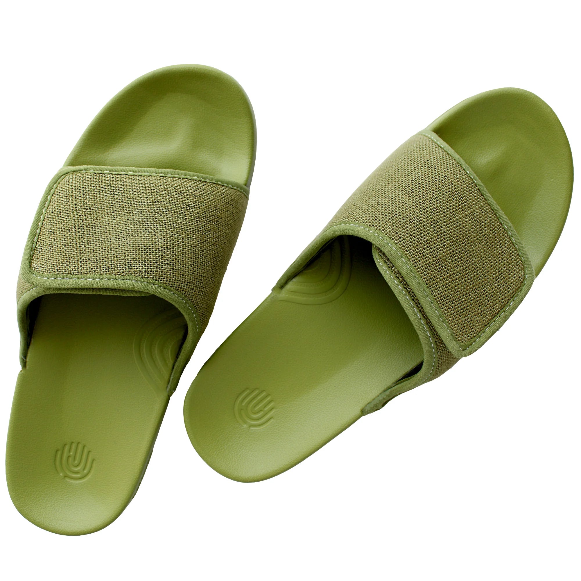 Step out in confidence with Men's Olive Green Linen Sugar Sliders, your go-to choice for casual elegance.