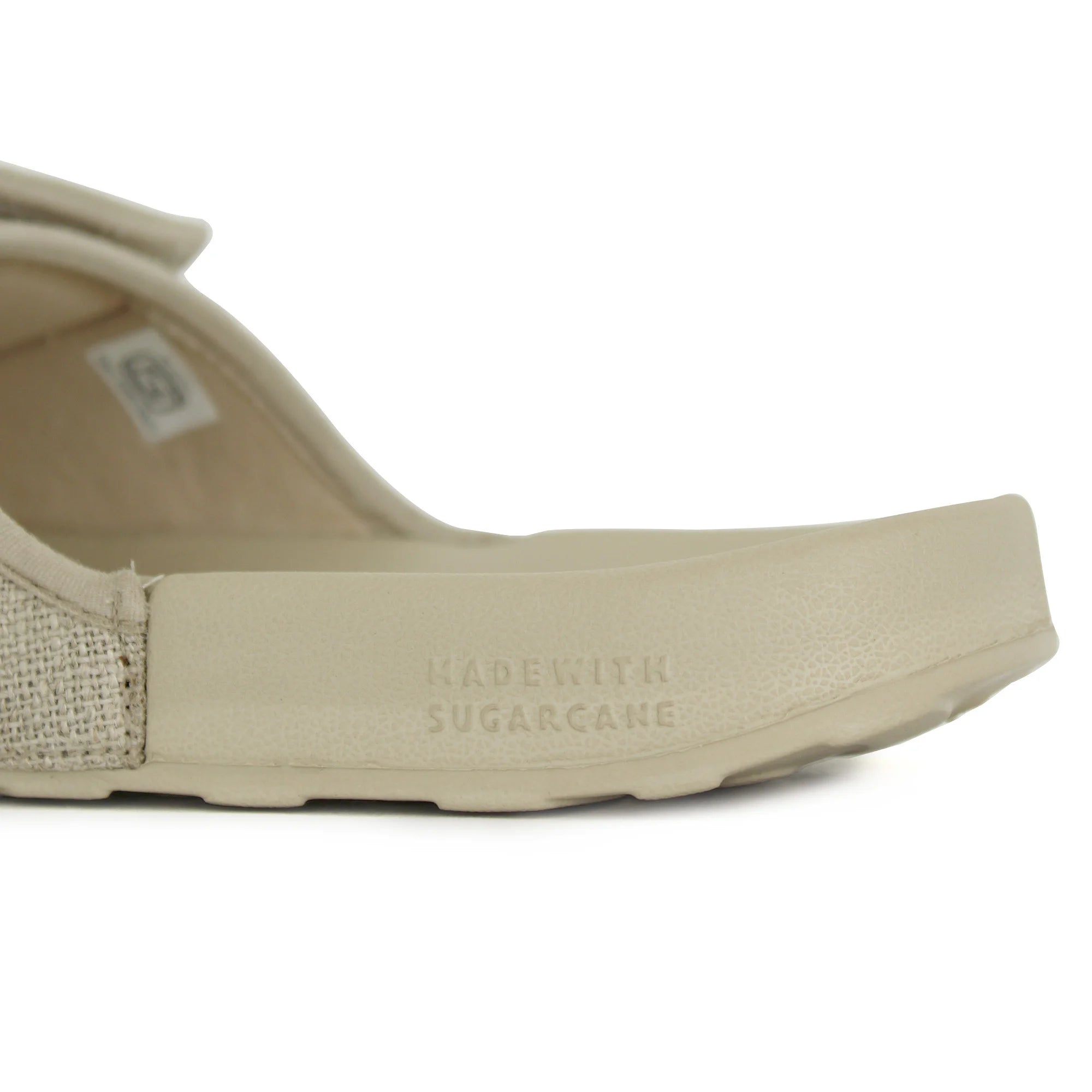 Make a statement with Men's Sandy Beige Linen Sugar Sliders, boasting a minimalist design