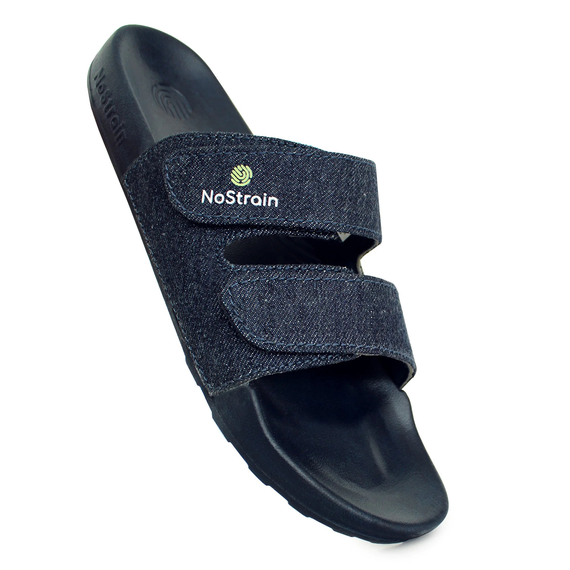 soft insole of Men navy Denim Parallel Sugar Sliders