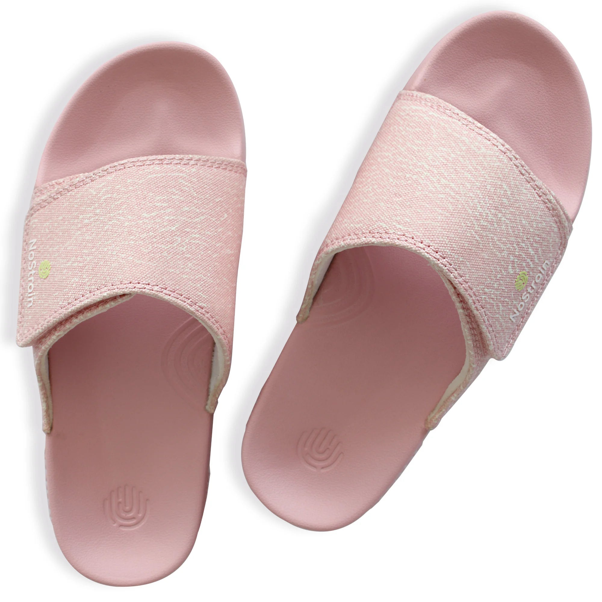 Sliders for women with natural fabric upper made of canvas