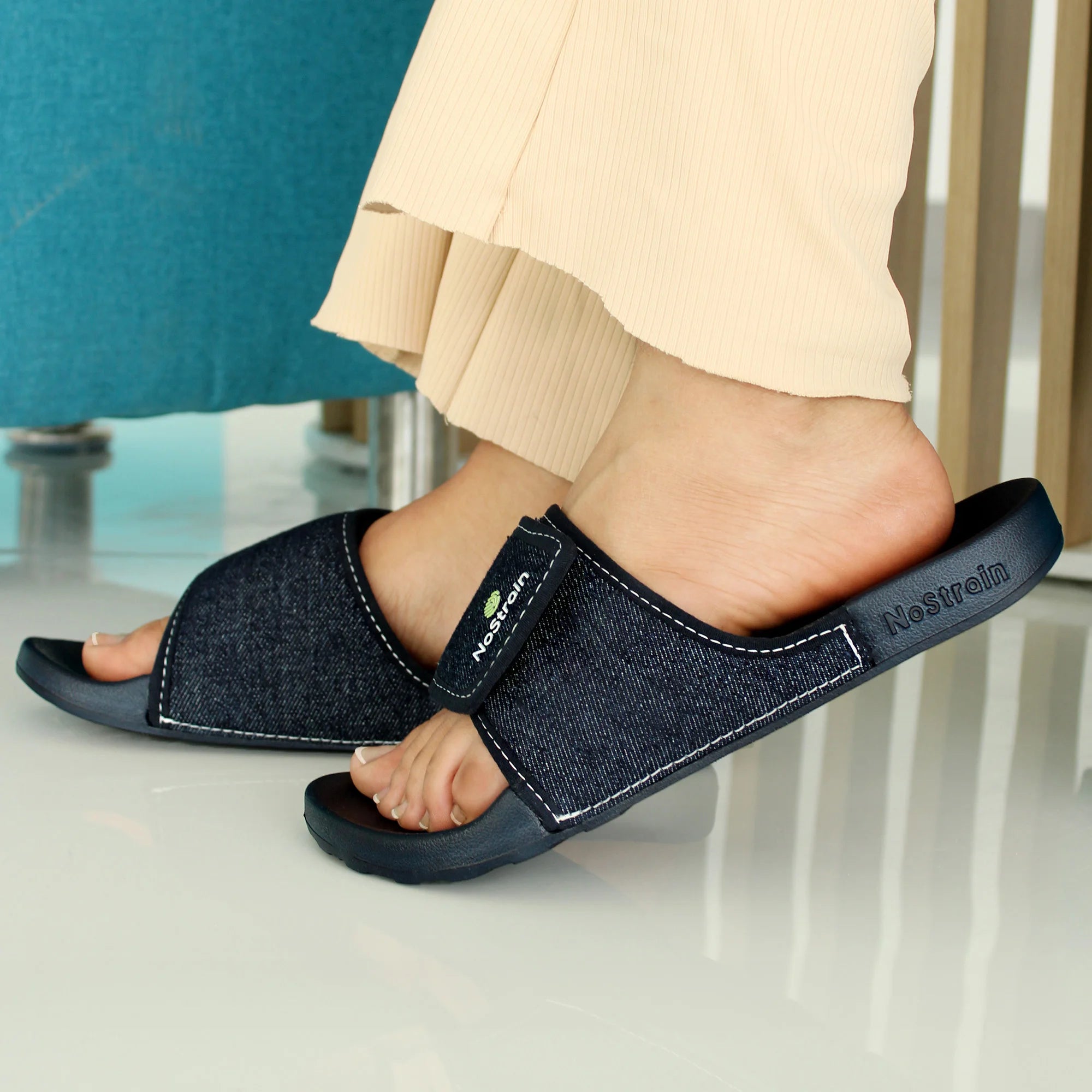 Embrace relaxed charm with Women's Navy Denim Sugar Sliders, perfect for weekend vibes.