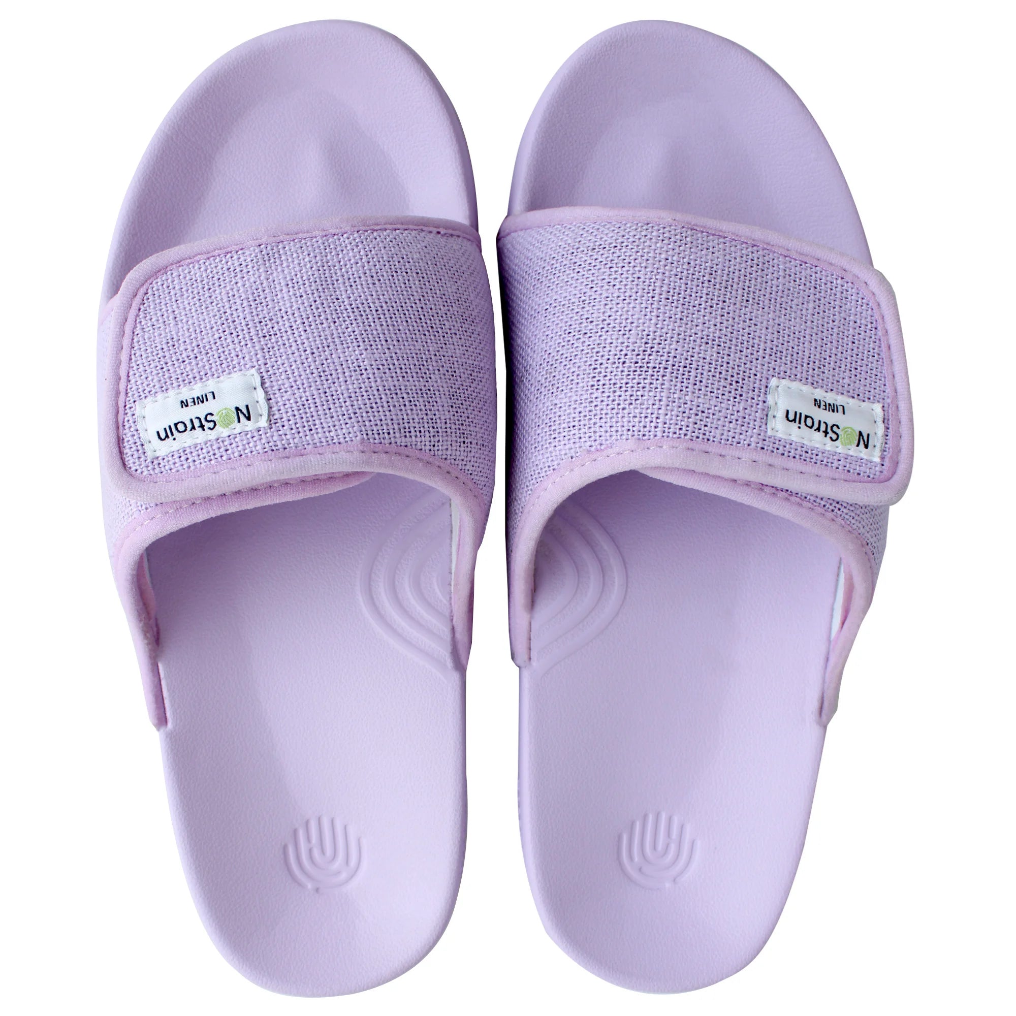 Discover the perfect blend of comfort and charm with Women's Lavender Linen Sugar Sliders.