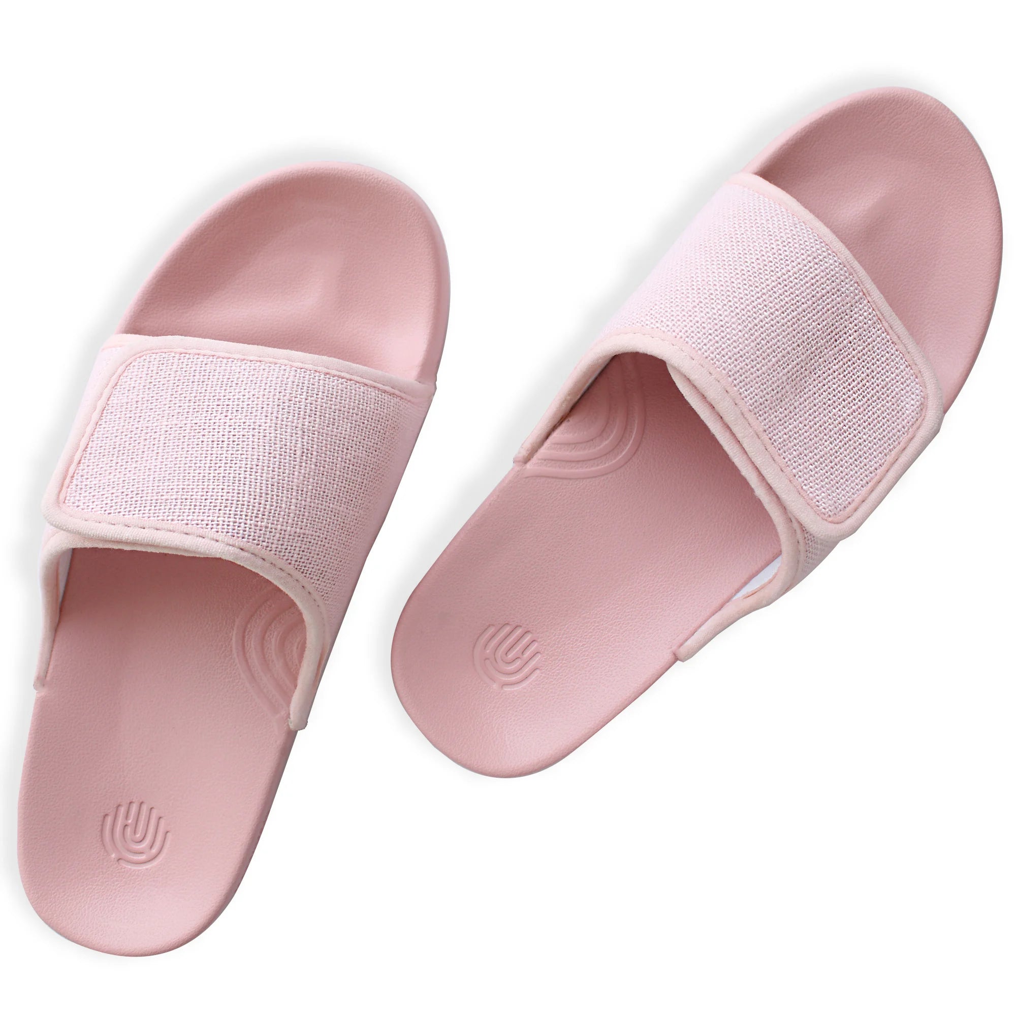 Feel refreshed and radiant in Women's Pastel Pink Linen Sugar Sliders, crafted for everyday wear.