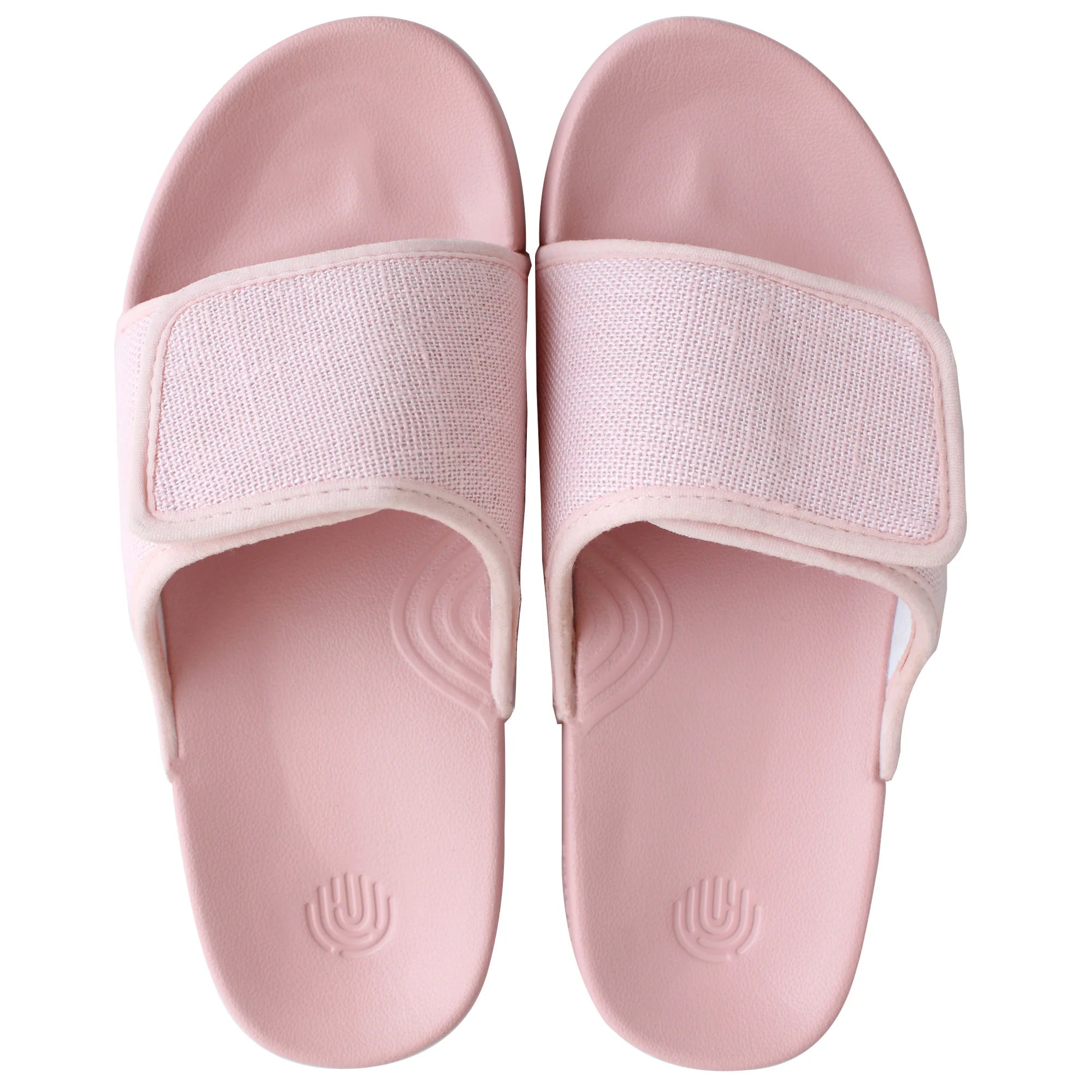 Keep your style sweet and simple with Women's Pastel Pink Linen Sugar Sliders.