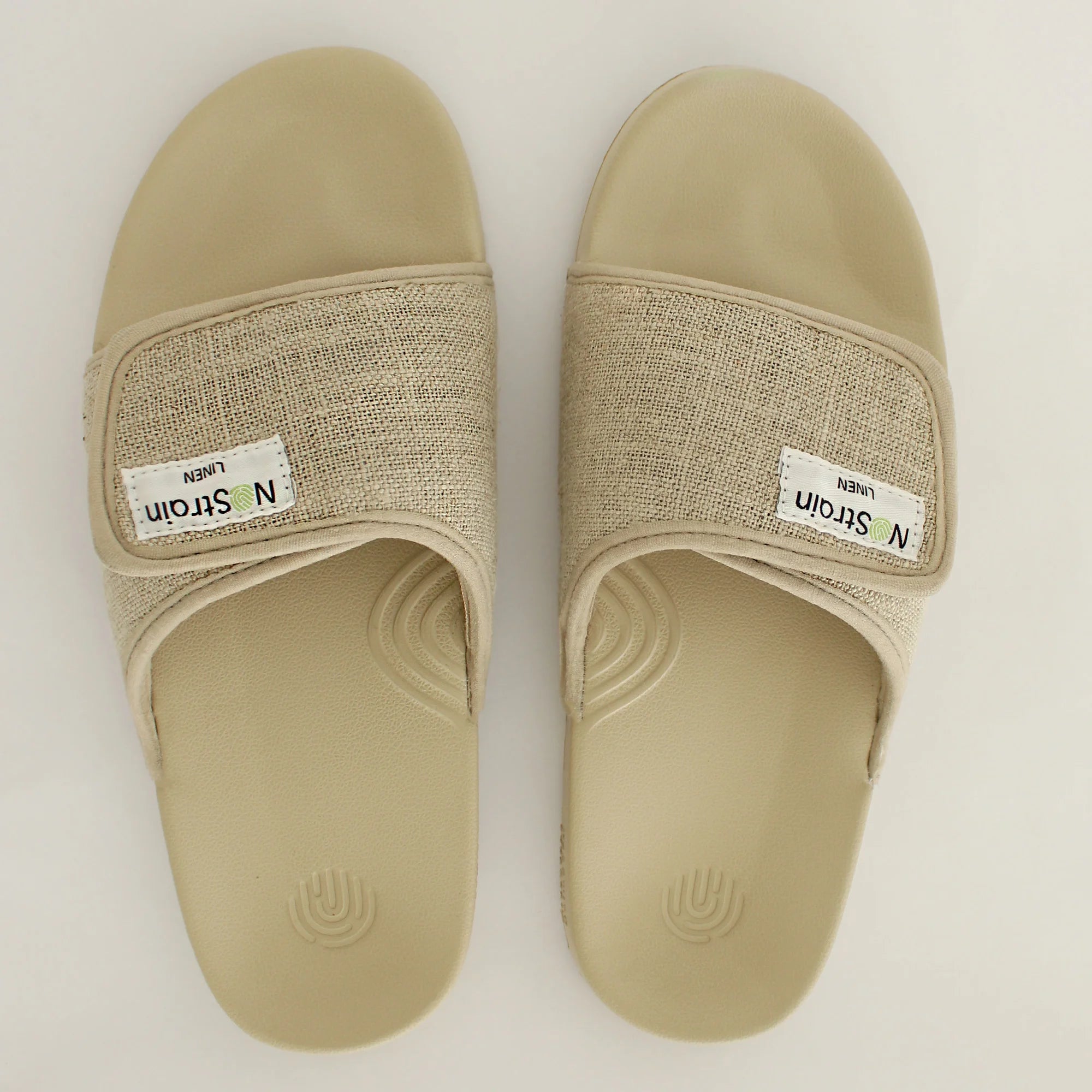 Feel refreshed and relaxed in Women's Sandy Beige Linen Sugar Sliders, crafted for carefree comfort.