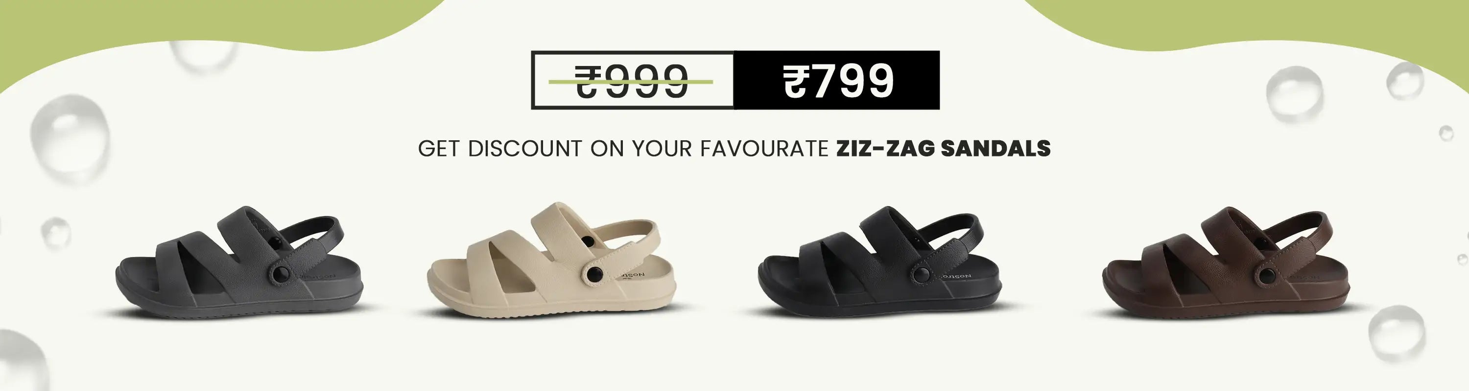 Men’s waterproof sandals with zig zag design