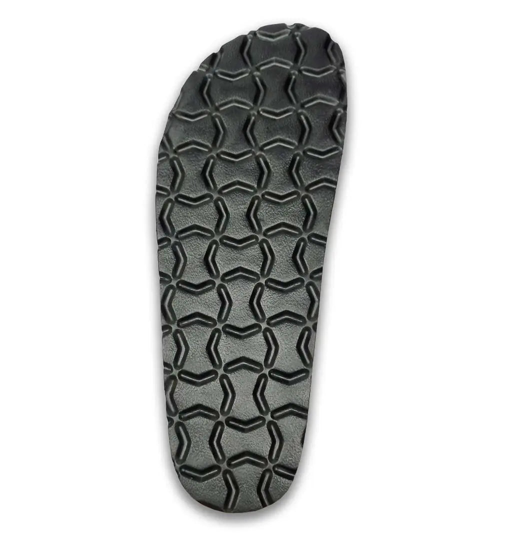 Double Layered Black Cork Sandals For Men bottom grip